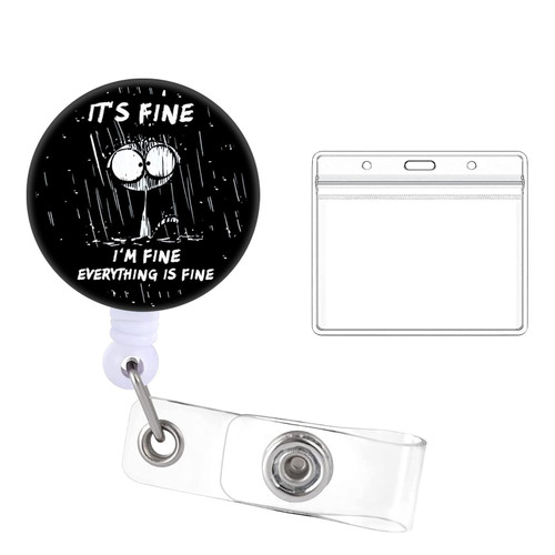 AOOF Badge Holders,Retractable Badge Reel with ID Clip for Nurse Name Tag Card,Cute Funny Nursing Doctor Teacher Student Medical MD Work Office Alligator Clip (C)