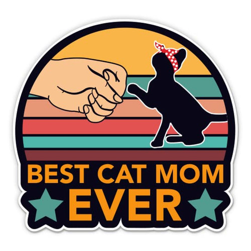 Best Cat Mom Ever Stickers - 2 Pack of 3" Stickers - Waterproof Vinyl for Car, Phone, Water Bottle, Laptop - Funny Cat Mom Decals (2-Pack) Best Cat Mom Ever Stickers - 2 Pack of 3" Stickers - Waterproof Vinyl for Car, Phone, Water Bottle, Laptop - Funny Cat Mom Decals (2-Pack)