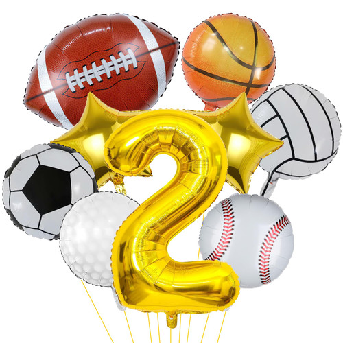 9 Pieces Sports Balloons, Football, Basketball, Baseball, Volleyball, Golf and Soccer Foil Balloon, Sports Birthday Number Mylar Foil Balloon, Sport Theme Birthday Party Supplies Decorations (2nd) 9 Pieces Sports Balloons, Football, Basketball, Baseball, Volleyball, Golf and Soccer Foil Balloon, Sports Birthday Number Mylar Foil Balloon, Sport Theme Birthday Party Supplies Decorations (2nd)