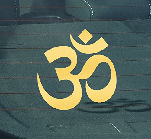 GS2117 OM Symbol Hindu Car Window GOLD Vinyl Decal Sticker 4-Inches Wide