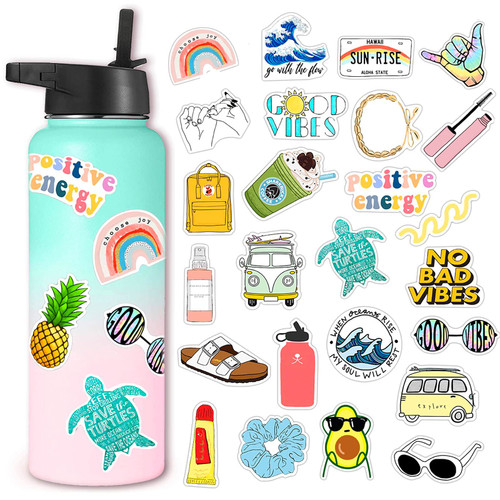 Stickers for Teens Water Bottle Cute Waterproof Stickers for Computer Laptop Waterbottle Vinyl Decals for Girls Kids VSCO Sticker Pack Girl Aesthetic Skateboard - 50 PCS