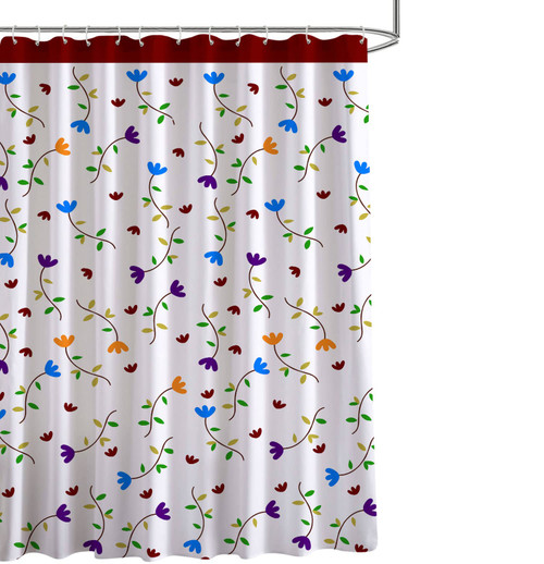 Fabric Floral Shower Curtain,Modern Bathroom Shower Curtain Machine Washable Waterproof Polyester Fabric Heavy Weighted Bath Curtains with 12 Hooks for Bathroom (72 x 72 Inch )