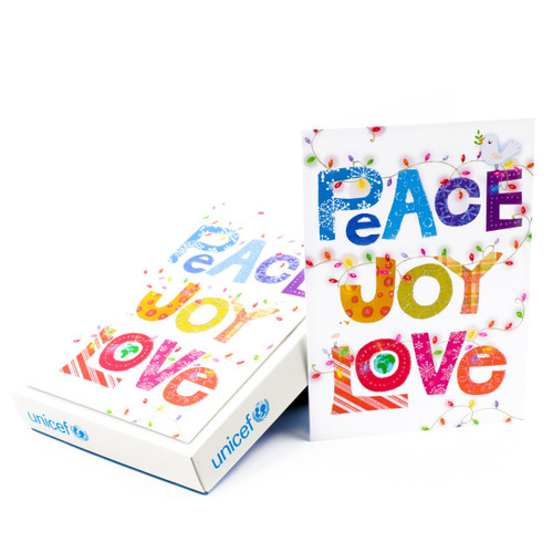 Hallmark 1XPX1791 UNICEF Christmas Boxed Cards (Peace Joy Love Lettering, 12 Christmas Greeting Cards and 13 Envelopes) Hallmark 1XPX1791 UNICEF Christmas Boxed Cards (Peace Joy Love Lettering, 12 Christmas Greeting Cards and 13 Envelopes)