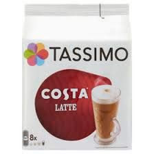 Tassimo Costa Latte 8 per pack - Pack of 2
