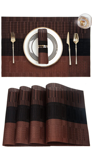 SANMADROLA Placemats, Placemats Set of 4, Heat Resistant PlaceMat Dining Table for Kitchen Table Party Decorations, Washable PVC Table Mats, Non-Slip Kitchen Table Placemats Easy to Clean SANMADROLA Placemats, Placemats Set of 4, Heat Resistant PlaceMat Dining Table for Kitchen Table Party Decorations, Washable PVC Table Mats, Non-Slip Kitchen Table Placemats Easy to Clean