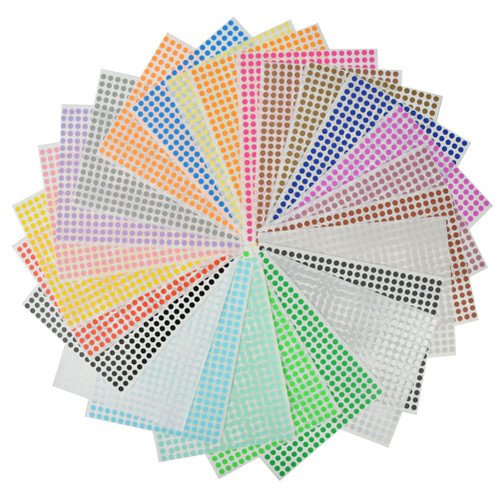 FOCCTS 25 Colors 6mm Round Dot Stickers, Small Color Coding Circle Dot Stickers, Color-Coding Labels for Classroom, Office