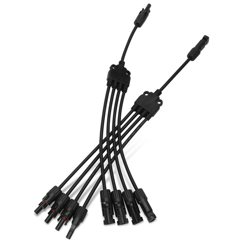 Mokemok Solar Y Branch Connectors,Solar Panel Parallel Connectors,Solar Panel Adapter Cable Tool Kit,Extra Long Solar Panel Parallel Connectors 1 to 4(M/FFFF and F/MMMM)