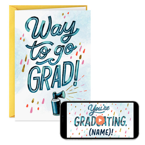 Hallmark Personalized Video Graduation Card, Air Horns (Record Your Own Video Greeting)