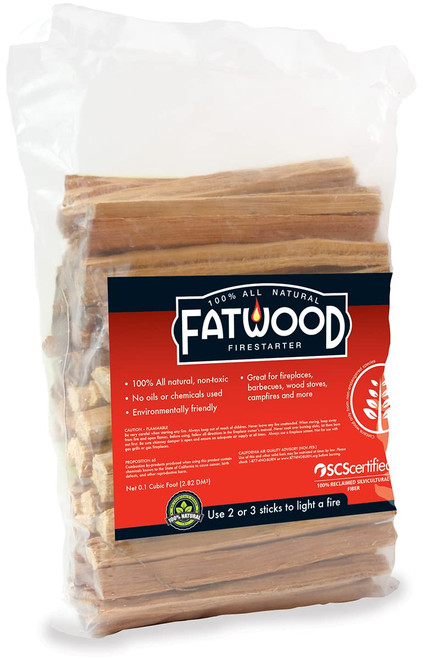 FATWOOD - The Original Fire Starter Stick, Start Fires with Only 2 Sticks, Made from Dead Tree Stumps, 4 LB Bag (1)
