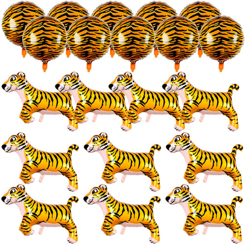 20 Pcs Jumbo Tiger Balloons - 18 inch Tiger Stripe Sphere Foil Balloons 40 Inch Jumbo Tiger Shaped Foil Balloons Inflatable Safari Jungle Animal Party Balloons for Birthday Party Decoration 20 Pcs Jumbo Tiger Balloons - 18 inch Tiger Stripe Sphere Foil Balloons 40 Inch Jumbo Tiger Shaped Foil Balloons Inflatable Safari Jungle Animal Party Balloons for Birthday Party Decoration