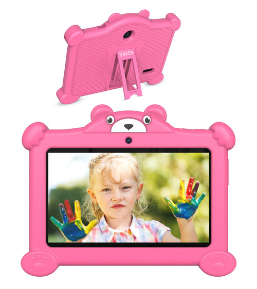 Kids Tablet,7 inch Tablet for Kids,2GB RAM 32GB ROM Toddler Tablet,Android 11 Tablet with Safety Eye Protection Screen,WiFi,GMS,Parental Control,Dual Camera,Games,Tablet with Silicone Case(Pink)