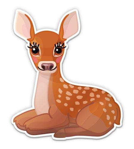 Baby Deer - 3" Vinyl Sticker - for Car Laptop Water Bottle Phone - Waterproof Decal