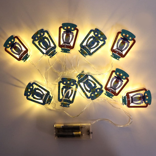 plplaaoo LED Outdoor String Lights, String Light, 1.5M Muslim Ramadan Light Kerosene Lamp Shaped 10LED Decorative String Light Hanging Party Decor Proposal Wedding Festival Bedroom Garden