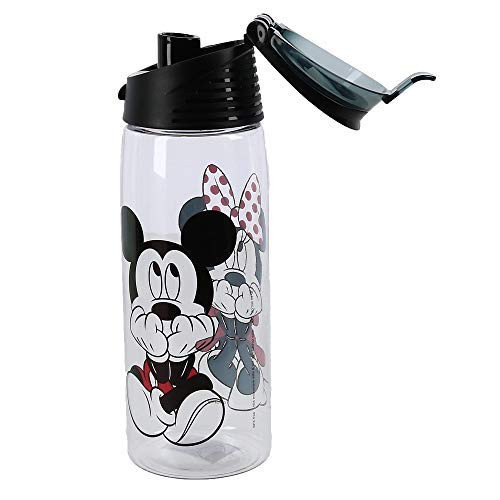 Disney Gazing Mickey Minnie Flip Top Water Bottle with handle