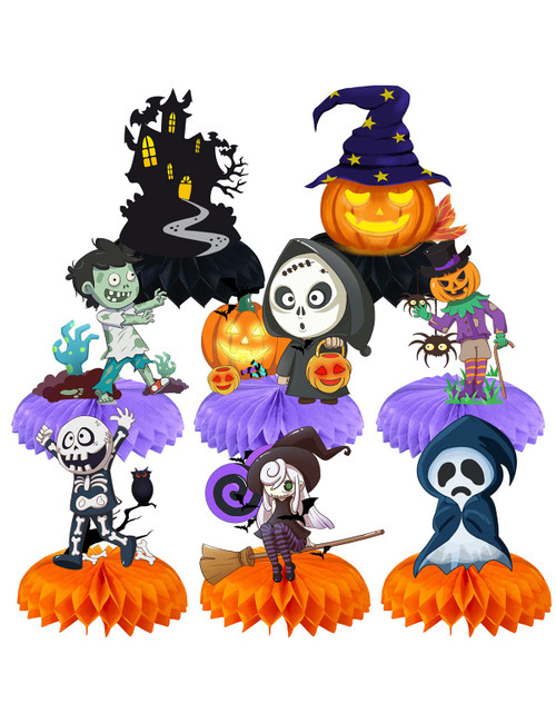FUNNYBSG 8 Pieces Halloween Honeycomb Party Decorations, Halloween Centerpiece Decorations, Halloween Ghost Party Supplies for Table Decor FUNNYBSG 8 Pieces Halloween Honeycomb Party Decorations, Halloween Centerpiece Decorations, Halloween Ghost Party Supplies for Table Decor