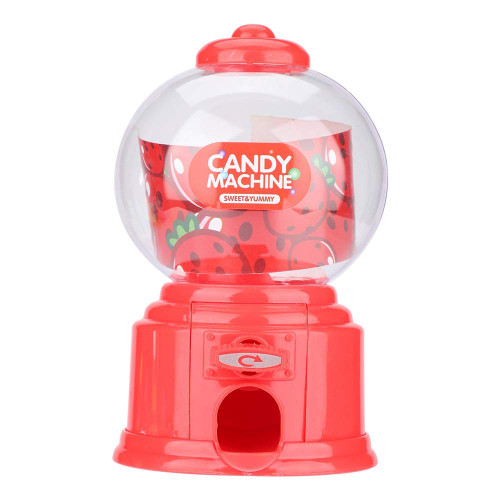 Candy Machine Toy, Portable Children Candy Machine Plastic Mini Gumballs Dispenser Candy Nut Dispenser Gumball Machine for Kids Kindergarten Gift Toy (Red)