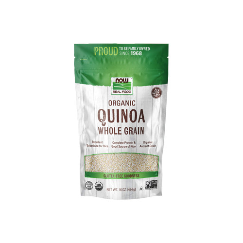 NOW Foods, Organic Quinoa Whole Grain, Gluten-Free, Ancient Grain, Source of Protein and Fiber, 16-Ounce (Packaging May Vary)