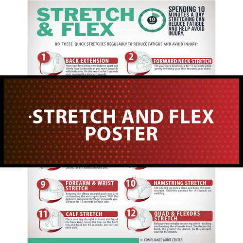 Stretch & Flex Poster Exercise for Workplace Guide Employees Employers (Pack 1)
