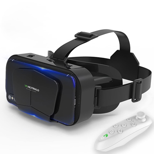 VR Headset Virtual Reality VR 3D Glasses VR Set 3D Virtual Reality Goggles,Adjustable VR Glasses Support 7.2 Inches [with Controller+Two Eye Masks]