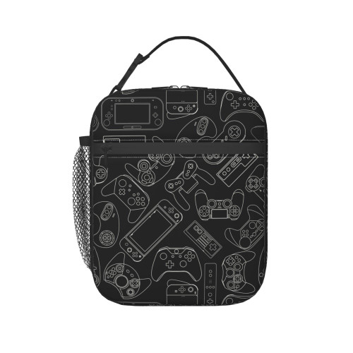 FUABJPOI Video Game Controller Insulated Lunch Bag - Reusable Lunch Box - Portable Lunch Tote For Women Men And Kids