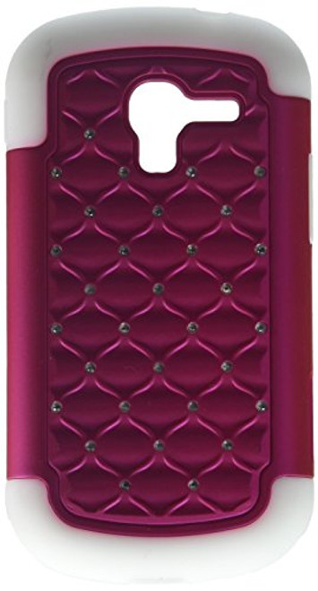 MyBat ASMYNA Samsung T599 (Galaxy Exhibit) Luxurious Lattice Dazzling TotalDefense Protector Cover - Retail Packaging - Hot Pink/White MyBat ASMYNA Samsung T599 (Galaxy Exhibit) Luxurious Lattice Dazzling TotalDefense Protector Cover - Retail Packaging - Hot Pink/White