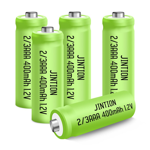 JINTION NIMH 2/3AAA Rechargeable 2/3 AAA Batteries 1.2V 400mAh Rechargeable Battery Batteries Button Top 5 Pack(They are not AAA Size Batteries)