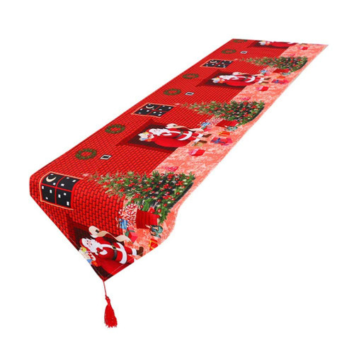 Christmas Table Runner Santa Claus for Christmas Holiday Table Decoration Holiday Runner Rug