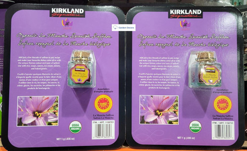 Kirkland Signature Organic La Mancha Saffron 0.035oz 1g (Two Packs) Kirkland Signature Organic La Mancha Saffron 0.035oz 1g (Two Packs)