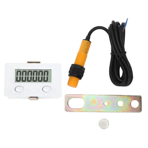 Magnetic Induction Counter 6 Digits Digital Magnetic Induction Plastic Counter Digital Display 0-999999 with Switch BEM-6C+12