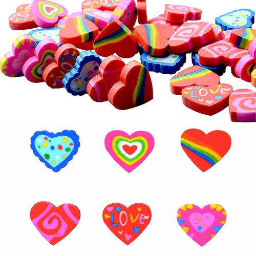 Heart Erasers Valentines Rubber Eraser for Kids Valentine's Day Gift Erasers, Novelty Rewards, School Prizes, Holiday Office School Supplies