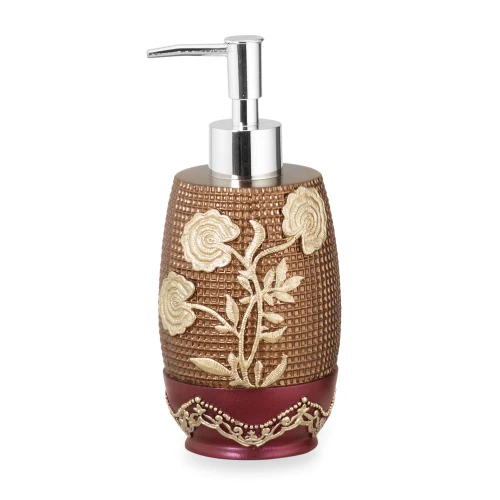 Popular Bath Ombre Rose Design Lotion Pump, Burgundy