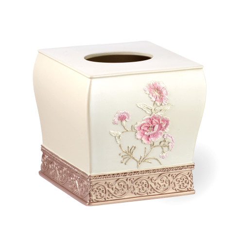 Popular Bath Dublin Rose, Tissue Box, Beige