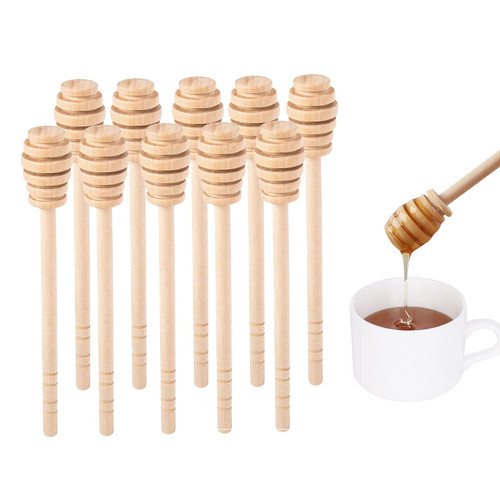 DESIOLE Wooden Honey Mixing Stirrer 10Pcs 6inch Honey Dipper Sticks Honey Spoon DESIOLE Wooden Honey Mixing Stirrer 10Pcs 6inch Honey Dipper Sticks Honey Spoon