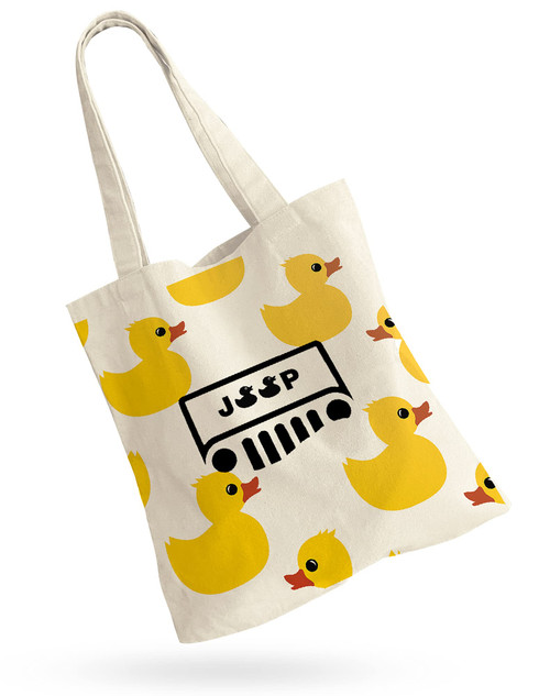 LANBAIHE You've Been Ducked, Duck Duck Tote Bag, Purse For Duck Lovers, Yellow Duck Carrying Sack, Rubber Ducks Bag, Ducking Tote Bags, Natural Canvas Tote Bag - Reusable Shopping Bag
