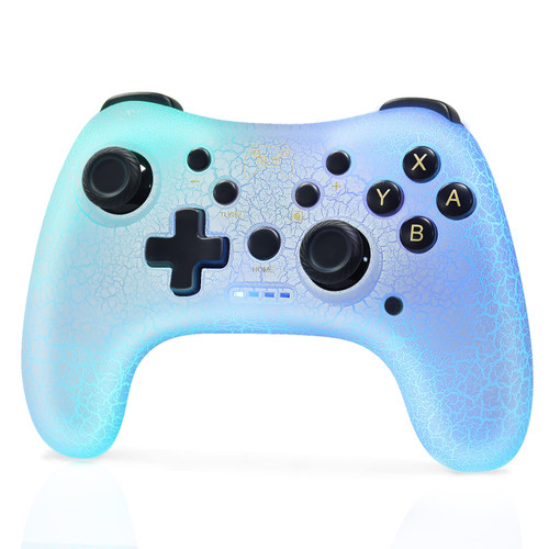 Manba Switch Pro Controller,Wireless Switch Controller Compatible with Nintendo Switch/Lite/OLED/PC,Bluetooth Pro Controller Switch with Adjustable LED Light/Turbo/Vibration,Wake-Up Function?White