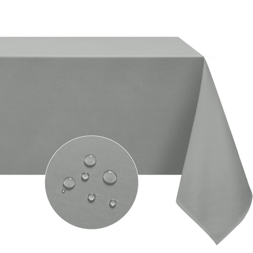 Softalker Rectangle Tablecloth Waterproof & Stain Resistant Table Cloth Wrinkle Free Fabric Washable 210GSM Polyester Table Cover for Dining/Party/Holiday (60 x 102 inch, Light Grey)