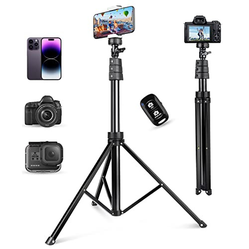 Eicaus Adjustable 67'' Cell Phone Tripod with Remote Control - Versatile Selfie Stick Tripod for Live Streaming, Vlogging, and More - Compatible with iPhone, Android, GoPro, Cameras Eicaus Adjustable 67'' Cell Phone Tripod with Remote Control - Versatile Selfie Stick Tripod for Live Streaming, Vlogging, and More - Compatible with iPhone, Android, GoPro, Cameras