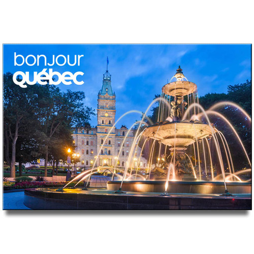 Quebec Fridge Magnet Canada Travel Souvenir Fontaine de Tourny Quebec Parliament