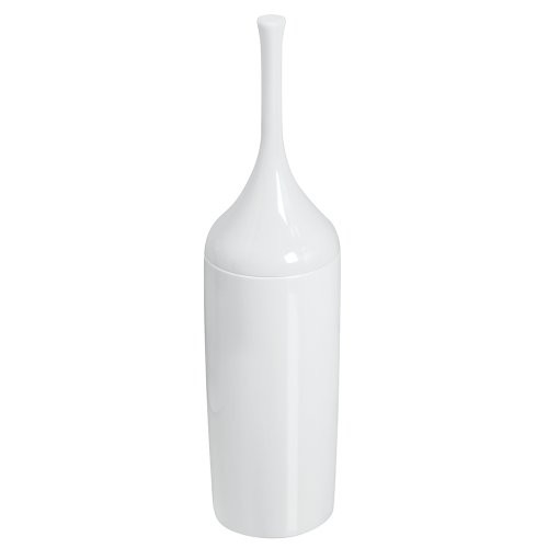 InterDesign Una Nuvo Toilet Bowl Brush and Holder - Bathroom Cleaning Storage, White