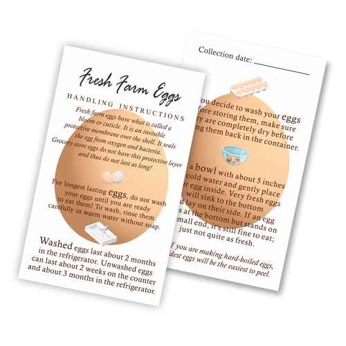 MAOSH Fresh Farm Eggs Handling Instructions, Fresh Egg Care Card, Egg Handling Instructions for Farm Fresh Eggs, Colored Egg Design Card, 2x3.5'' inches Business Card Size, Pack of 50