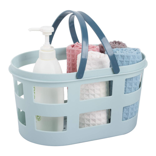 Anyoifax Portable Shower Caddy Tote Plastic Basket with Handle Cleaning Supplies Caddy Storage Organizer Bin for Bathroom, Pantry, Kitchen, College Dorm, Camp, Pink