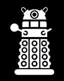 Dr. Who Robot Decal Vinyl Sticker|Cars Trucks Vans Walls Laptop| White |5.5 x 4 in|LLI207