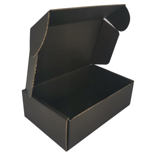 ROTCH 50 Pack 6x4x2'' Shipping Boxes, Small Sturdy Corrugated Cardboard Mailers, Black (M642-E-B)