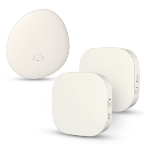 ARISTOS HOME Self-Powered Doorbell No Battery Required Push Button Plug-Through, Wireless Doorbell Waterproof IP67 Cordless Door Chime, Up to 1300Ft Range with 32 Chimes White-1Button&2Receiver ARISTOS HOME Self-Powered Doorbell No Battery Required Push Button Plug-Through, Wireless Doorbell Waterproof IP67 Cordless Door Chime, Up to 1300Ft Range with 32 Chimes White-1Button&2Receiver
