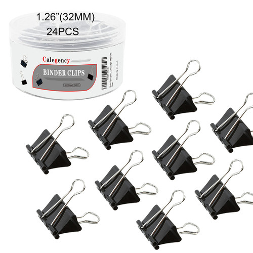 24pcs 1.26 inches Binder Clips Paper Clamps, Large Paper Binder Clips, Binder Clips Large Size, Large Paper Clips, Office Clips (Medium)