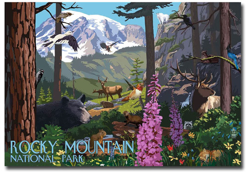 REFRIGERATOR MAGNET Rocky Mountain National Park Colorado Wildlife Art Travel Refrigerator Magnet, Multi-color (travel924), 2.5x3.5in