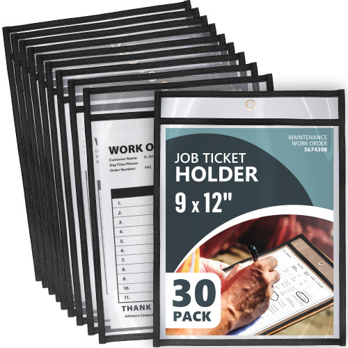 30 Pack Job Ticket Holders 9x12 - Work Order Plastic Sleeves Shop Ticket Holders Dry Erase Pocket Sleeves Dry Erase Pockets Dry Erase Sleeves Clear Pocket Sleeves Ticket Holder Plastic Sleeves 30 Pack Job Ticket Holders 9x12 - Work Order Plastic Sleeves Shop Ticket Holders Dry Erase Pocket Sleeves Dry Erase Pockets Dry Erase Sleeves Clear Pocket Sleeves Ticket Holder Plastic Sleeves