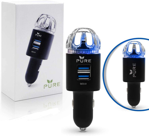 Car Air Purifier Premium Air Ionizer & Car Charger Accessory w/ Dual USB Ports - Quick Charge 3.0 - Eliminate Allergens Bad Odor Pet Smell Smoke Pollen Mold Bacteria Viruses PM2.5 & VOCs Deodorizer (Black) Car Air Purifier Premium Air Ionizer & Car Charger Accessory w/ Dual USB Ports - Quick Charge 3.0 - Eliminate Allergens Bad Odor Pet Smell Smoke Pollen Mold Bacteria Viruses PM2.5 & VOCs Deodorizer (Black)