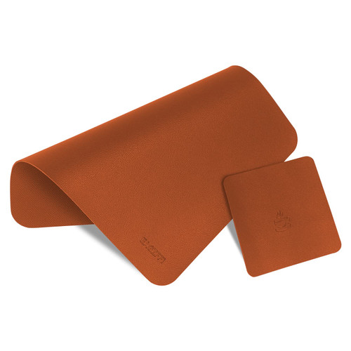 Leather Mouse Pad,Non-Slip Mouse Pad, Equipped with Cup Mat,Integrated Non-Slip Gaming Mouse Pad with Non-Slip Brick Bottom for Laptop,Gamming,Office & Home,8Inchx11Inch,EAGZFFI (Brown)