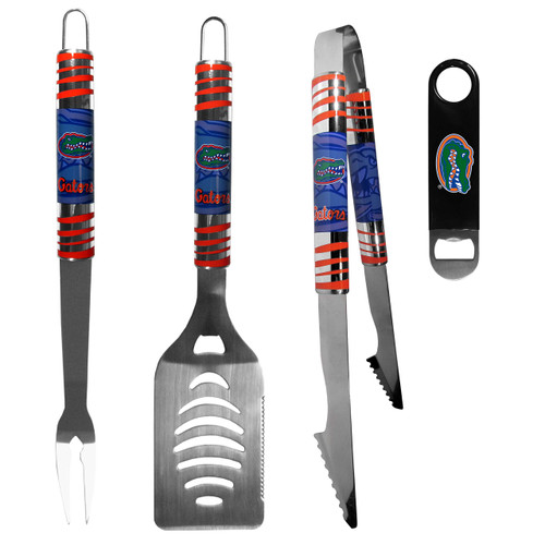 Siskiyou Sports NCAA Florida Gators Unisex 3 pc BBQ Set and Bottle Opener, Team Colors, One Size